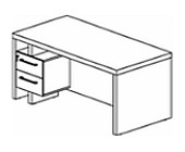 ZSTD209H(L) Стол руководителя с тумбой